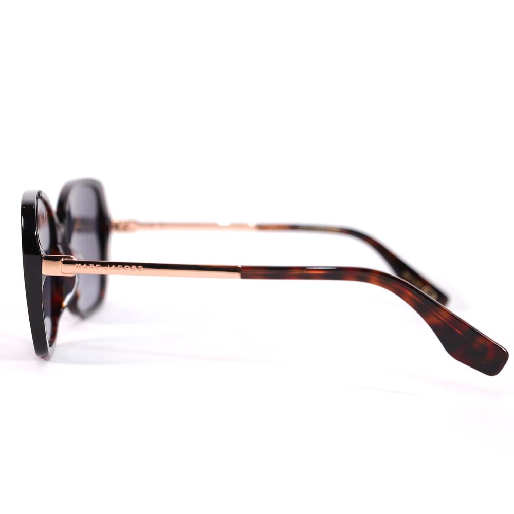 Marc Jacobs Womens Oval Butterfly Sunglasses-Black Brown Tortoise/Dark Grey-NWT - Picture 3 of 11